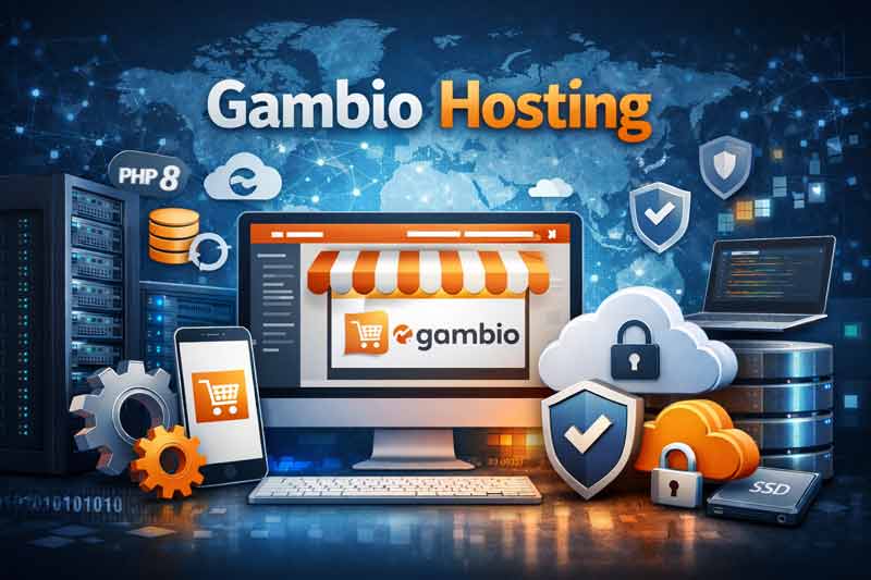 Gambio Hosting mit sicherer Cloud-Infrastruktur und schneller Shop-Technologie
